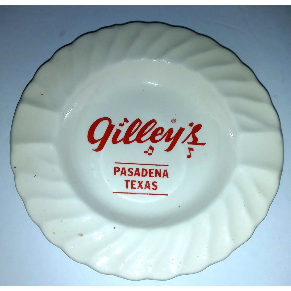 MICKY GILLEY'S PASADENA TEXAS ASH TRAY 5 1/4" Urban Cowboy Rockabilly Rare